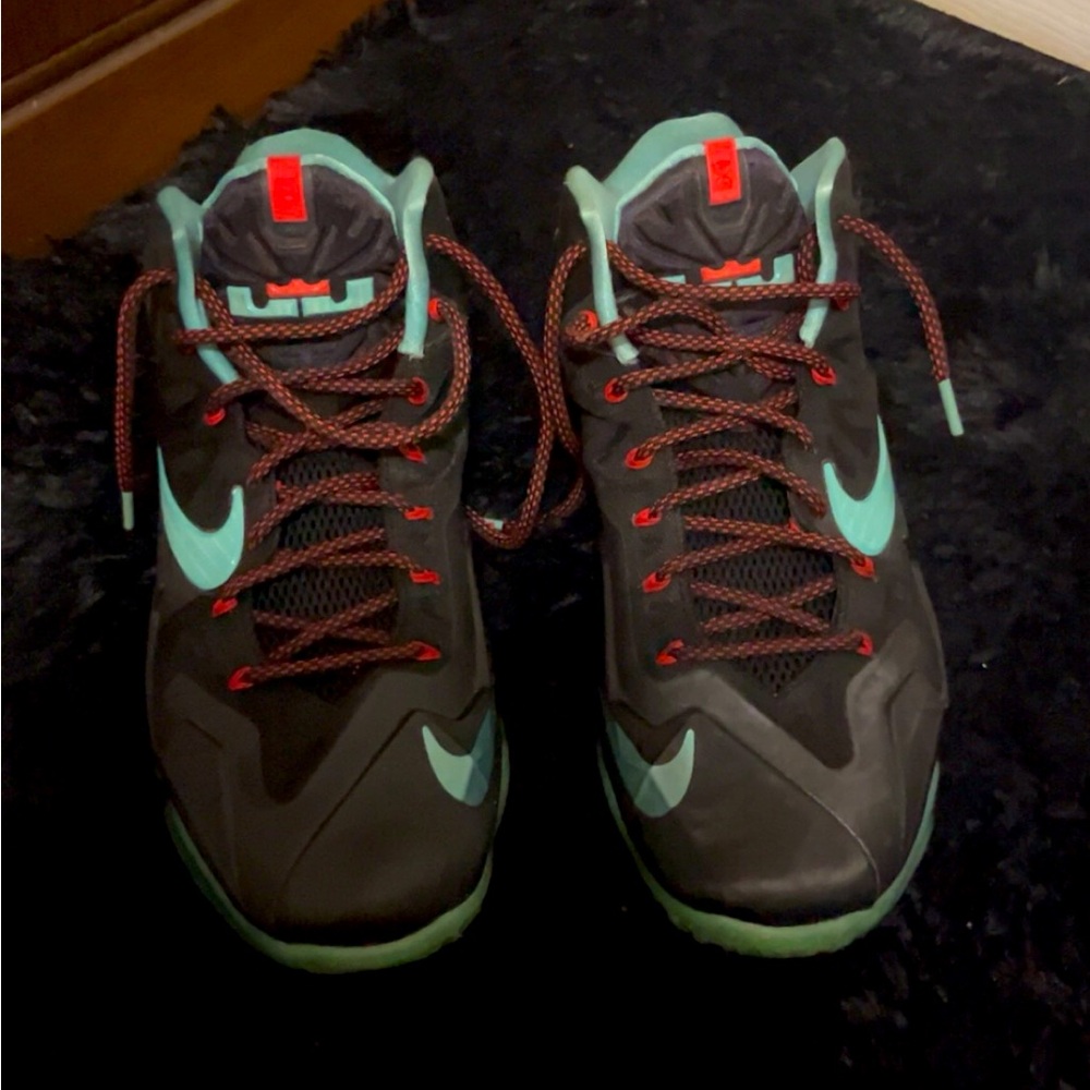 Nike LeBron James XI 11 FLYWIRE 2013 Black Diffused Jade size 10